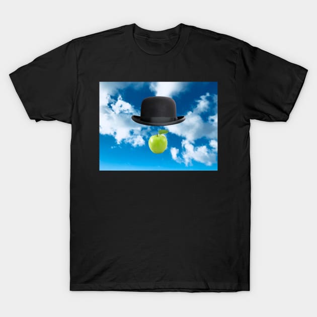 Homage to Magritte - The Son Of Man T-Shirt by SteelWoolBunny